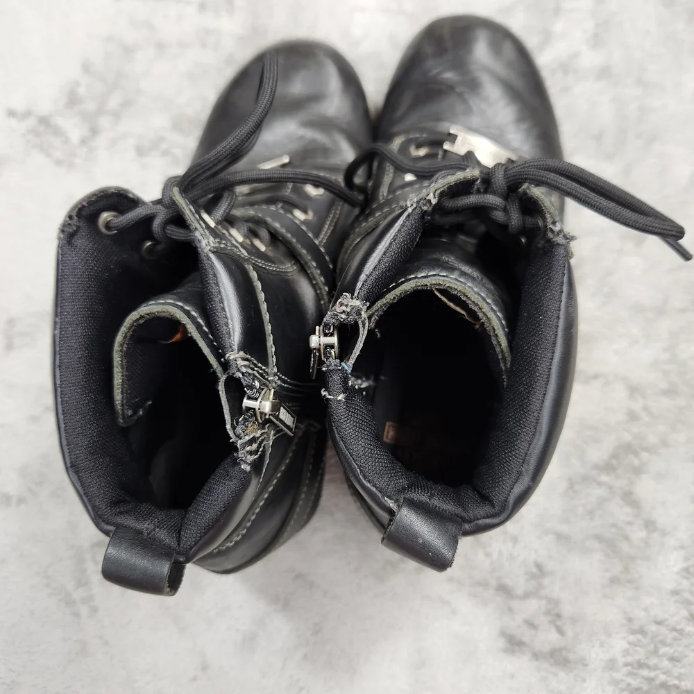 Harley-Davidson® Women's Size 10 Tegan 4-Inch Black Lace-Up Boots. - Picture 8 of 10